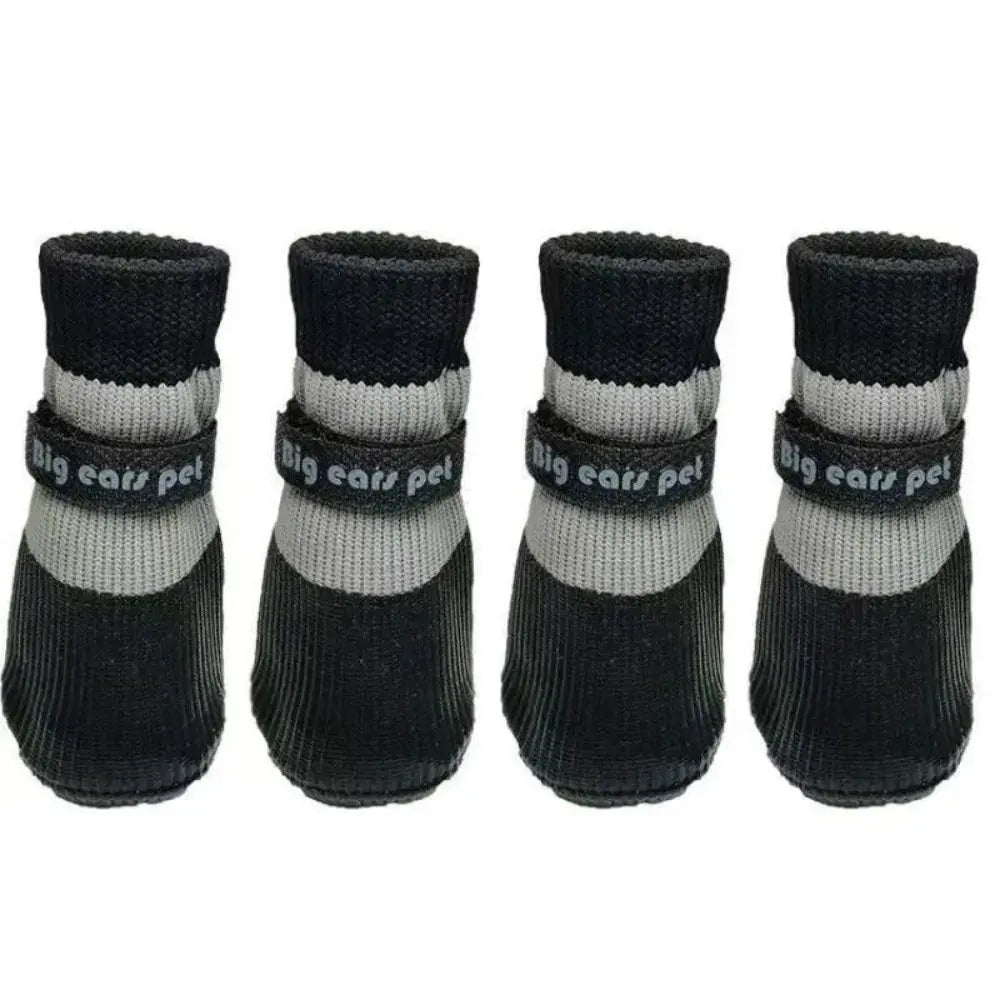 4PCS Waterproof Winter Dog Shoes Warm Soft Sole Dog Snow Shoes Adjustable Anti-Slip Pet Paw Protectors for Small Dog Chihuahua Dog Spirit