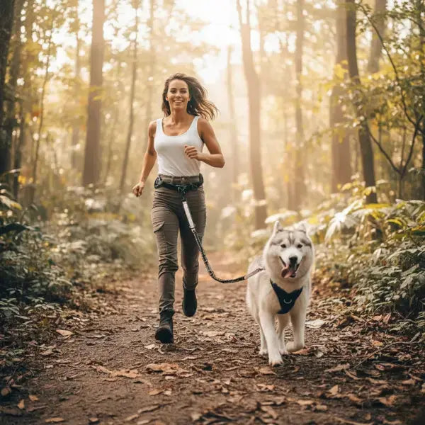 Canicross | Ceinture de course mains libres avec soutien lombaire et laisse extensible Dog Spirit