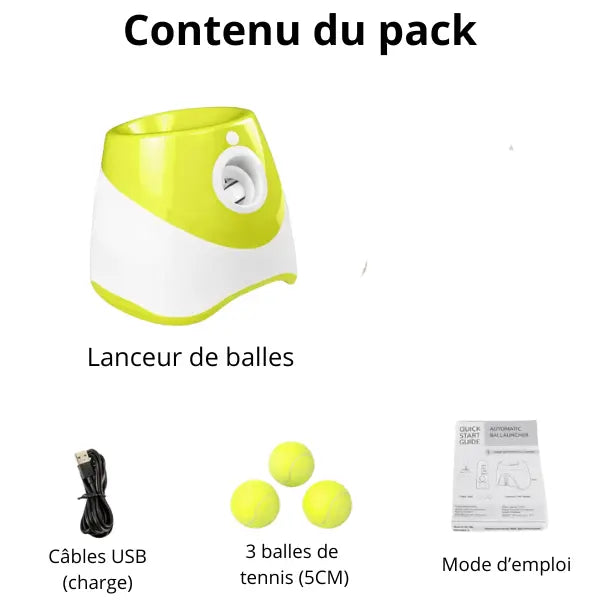 Lanceur de balle automatique pour chien – Jouet interactif rechargeable avec balles Dog Spirit