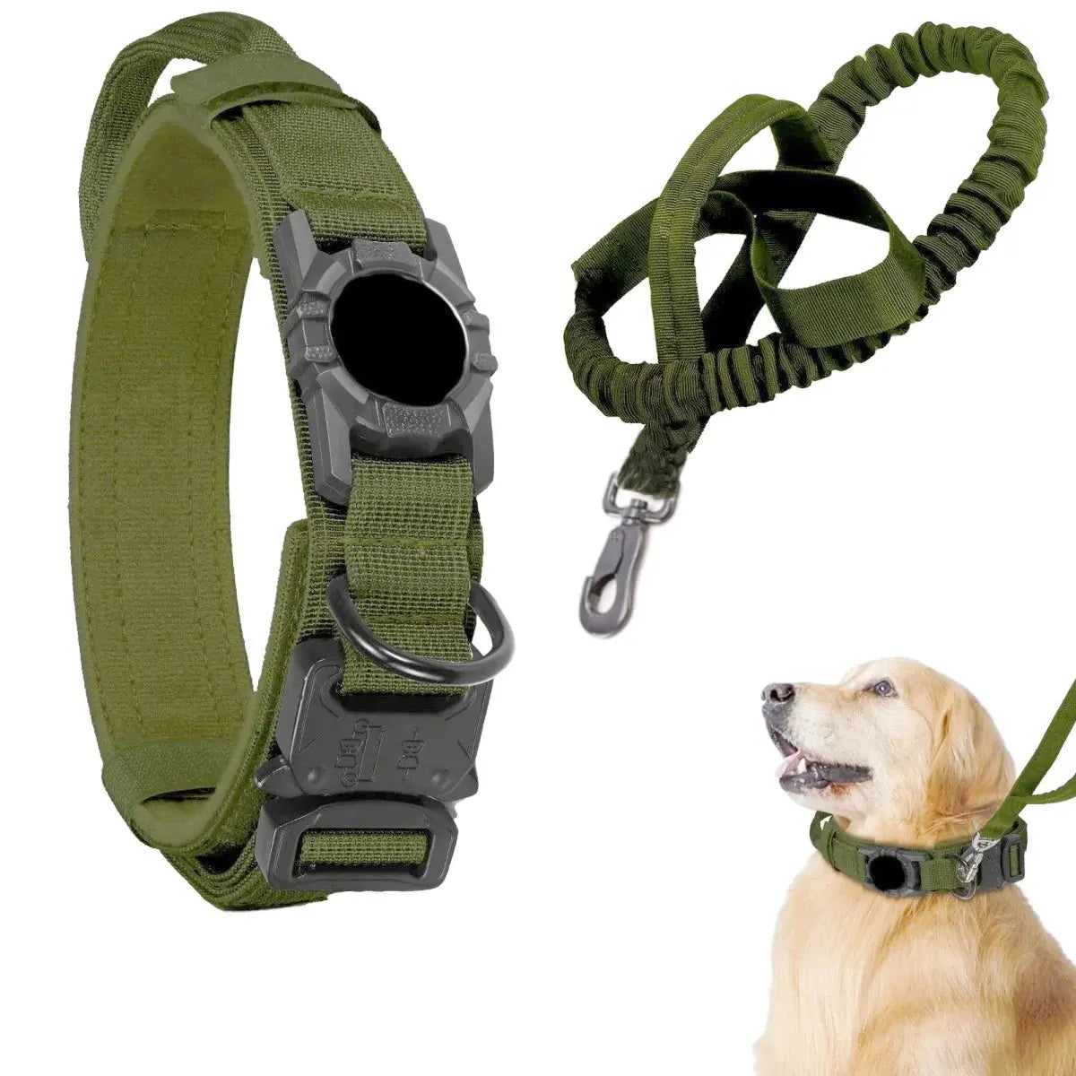 TrackSafe Tactical – Collier pour Chien Compatible AirTag | Boucle Métal & Sécurité Anti-Perte Dog Spirit