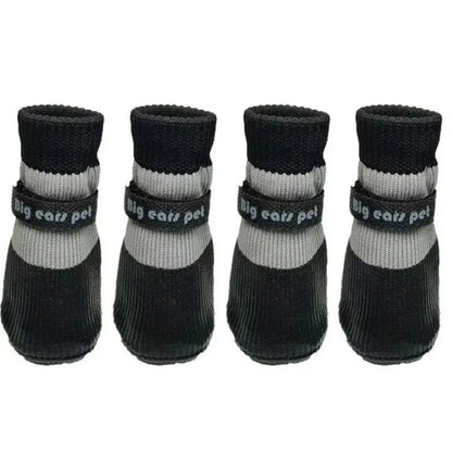 4PCS Waterproof Winter Dog Shoes Warm Soft Sole Dog Snow Shoes Adjustable Anti-Slip Pet Paw Protectors for Small Dog Chihuahua Dog Spirit