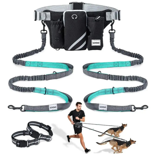 Canicross | Ceinture Double Laisse avec Rangements Dog Spirit