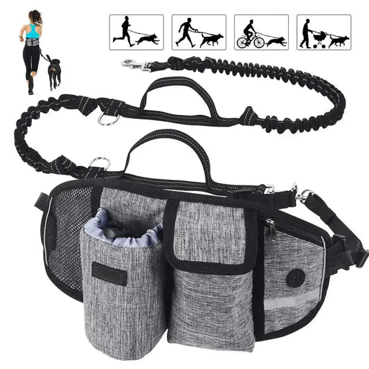 Canicross | Ceinture Laisse multi-compartiments pour promenade/entrainement Dog Spirit