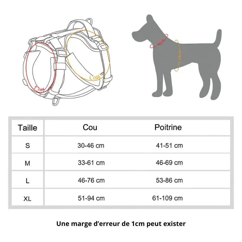 Canicross | Harnais pour chien réfléchissant, réglable et respirant Premium Dog Spirit