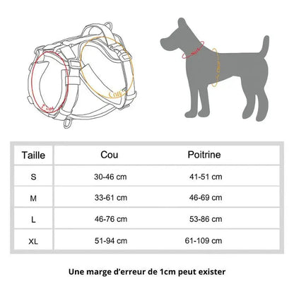 Canicross | Harnais pour chien réfléchissant, réglable et respirant Premium Dog Spirit