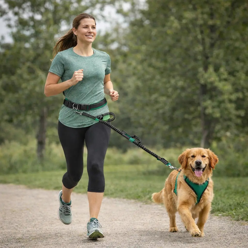 Canicross |  Laisse mains libres pour chien – Ceinture de course avec corde élastique réfléchissante Dog Spirit