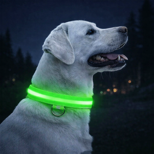 Collier chien LED rechargeable – 3 modes lumineux – Détachable – Sécurité nuit Dog Spirit
