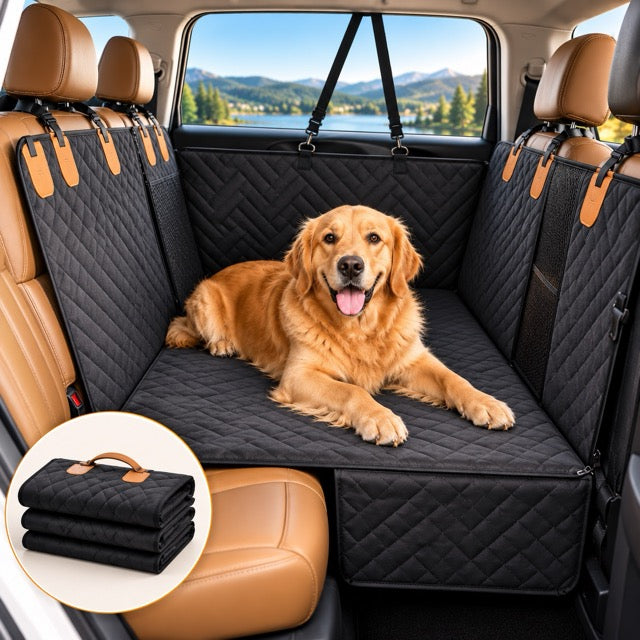 Housse de Protection Voiture Chien à Fond Rigide – Banquette Arrière, Imperméable et Antidérapante