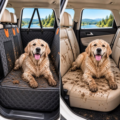 Housse de Protection Voiture Chien à Fond Rigide – Banquette Arrière, Imperméable et Antidérapante