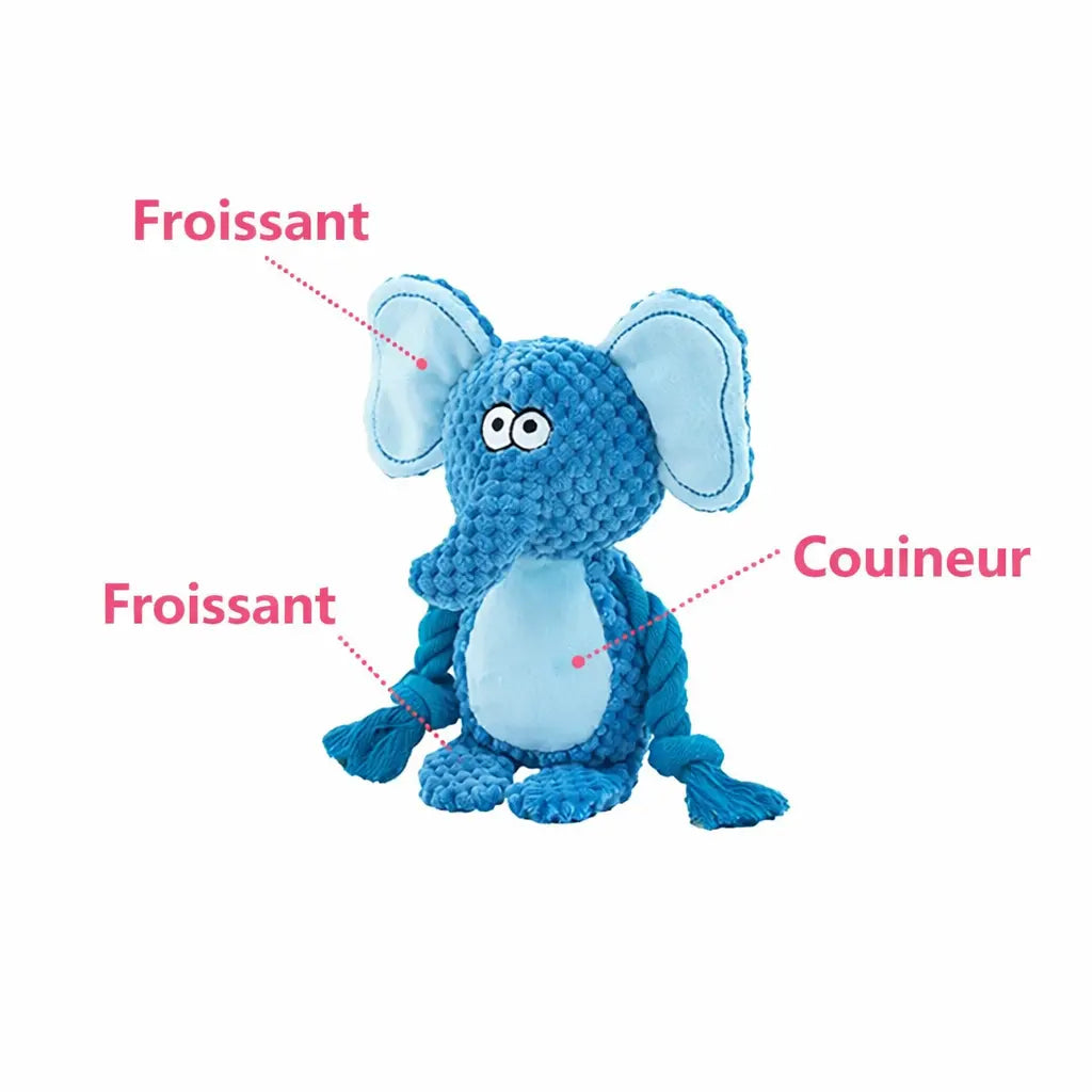 Jouet os en peluche pour chien – Sonore, résistant et anti-ennui Dog Spirit