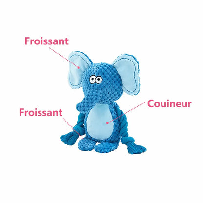 Jouet os en peluche pour chien – Sonore, résistant et anti-ennui Dog Spirit