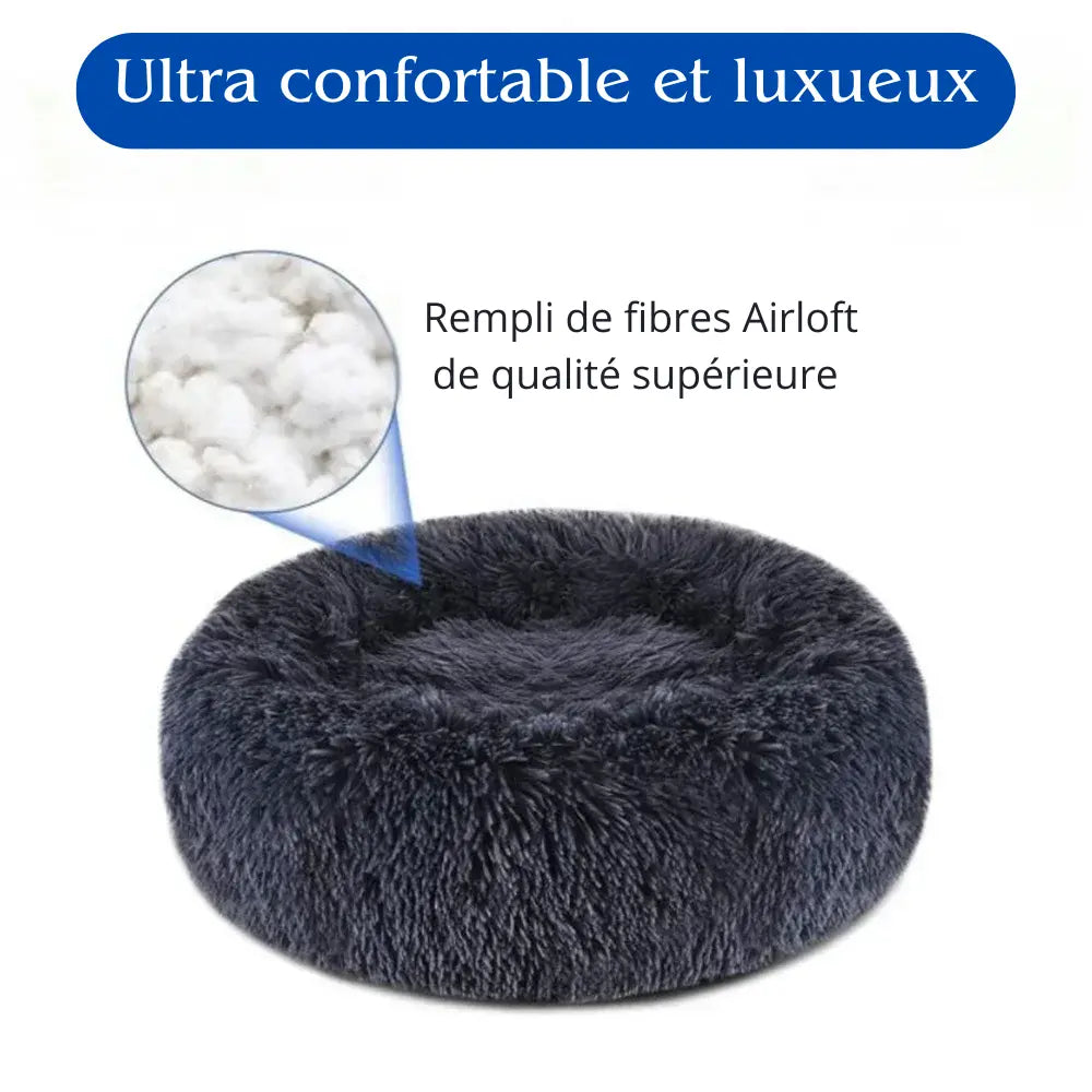 Panier rond pour chien en peluche – Coussin chaud et lavable Dog Spirit
