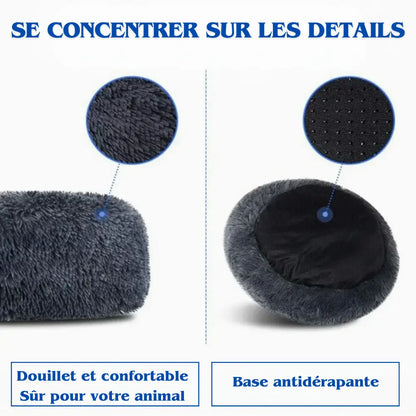 Panier rond pour chien en peluche – Coussin chaud et lavable Dog Spirit